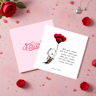 Cute balloon Teddy bear Budget valentines day Card