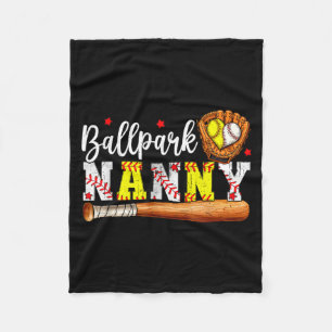 Cute ballpark nanny softball nanny baseball nanny fleece blanket