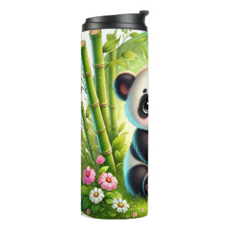 Cute Bamboo Forest Design - Adorable Panda Cub Thermal Tumbler