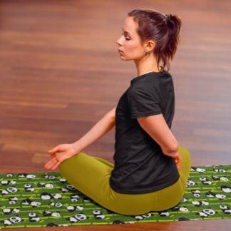 Cute Bamboo Panda Bear Animal Asian Pattern Yoga Mat