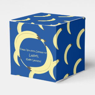 Cute Banana Bunch Blue Baby Shower Pattern   Favour Box