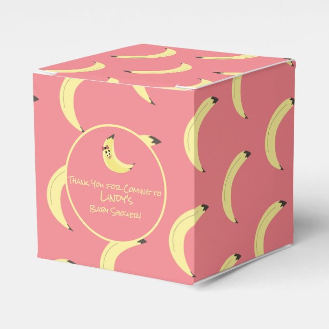 Cute Banana Bunch Girl Baby Shower Pattern   Favour Box (Front Side)