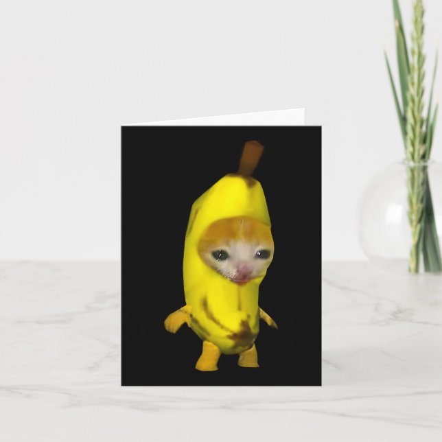 Cute Banana Cat Happy Bananacat Meme Kitty Cat Lov Card (Front)