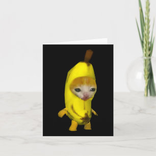 Cute Banana Cat Happy Bananacat Meme Kitty Cat Lov Card