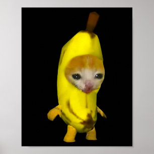 Cute Banana Cat Happy Bananacat Meme Kitty Cat Lov Poster
