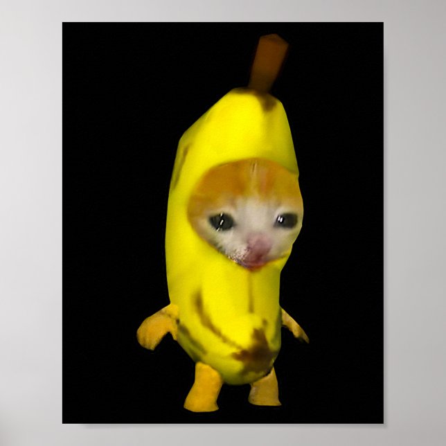 Cute Banana Cat Happy Bananacat Meme Kitty Cat Lov Poster (Front)