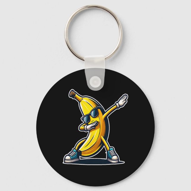 Cute Banana Dabbing Dancing Shirt Funny Kids Print Key Ring (Front)