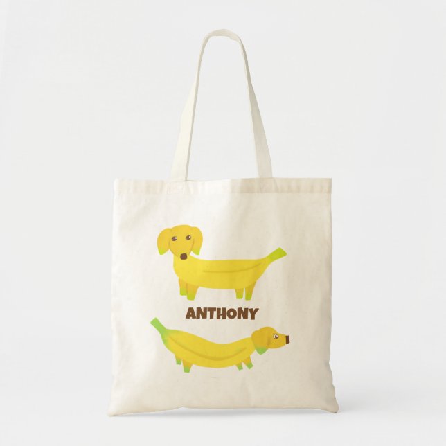 Cute Banana Dogs Personalised Tote Bag (Front)