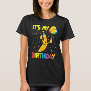 Cute Banana Face Balloons Happy Me You It's My 5th T-Shirt