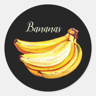 cute banana fruit lovers classic round sticker
