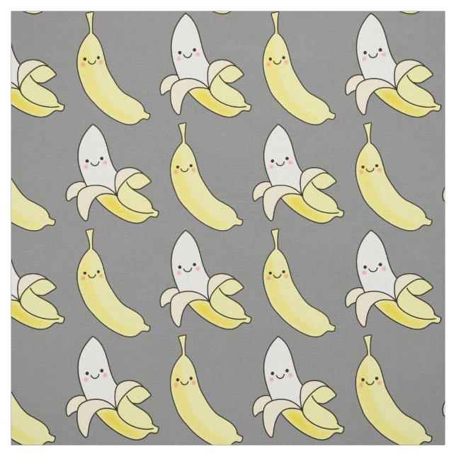 Cute Banana Kawaii Kids Cartoon Fabric (Swatch)