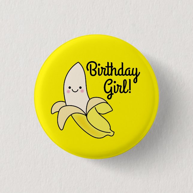 Cute Banana Kids Birthday Kawaii 3 Cm Round Badge (Front)