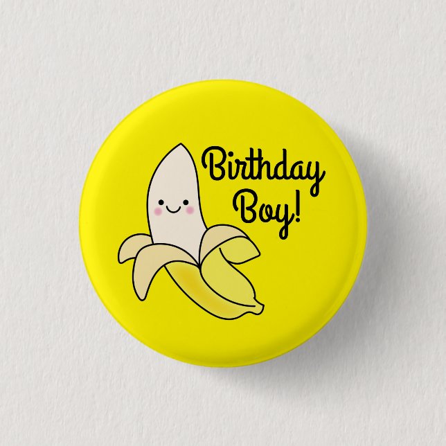 Cute Banana Kids Birthday Kawaii 3 Cm Round Badge (Front)