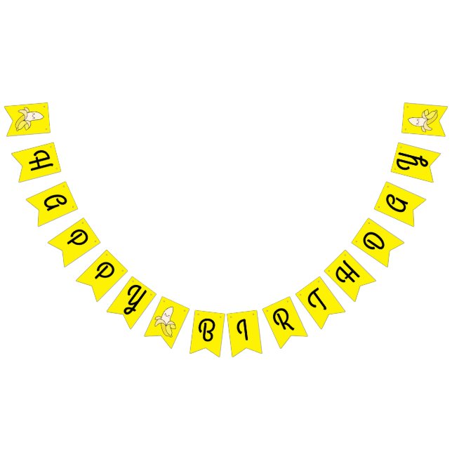 Cute Banana Kids Birthday Kawaii Bunting (All)