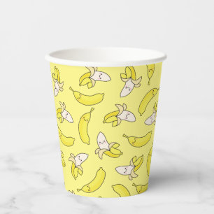 Cute Banana Kids Birthday Kawaii Paper Cups