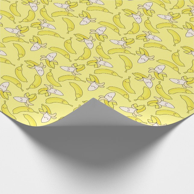 Cute Banana Kids Birthday Kawaii Wrapping Paper (Corner)