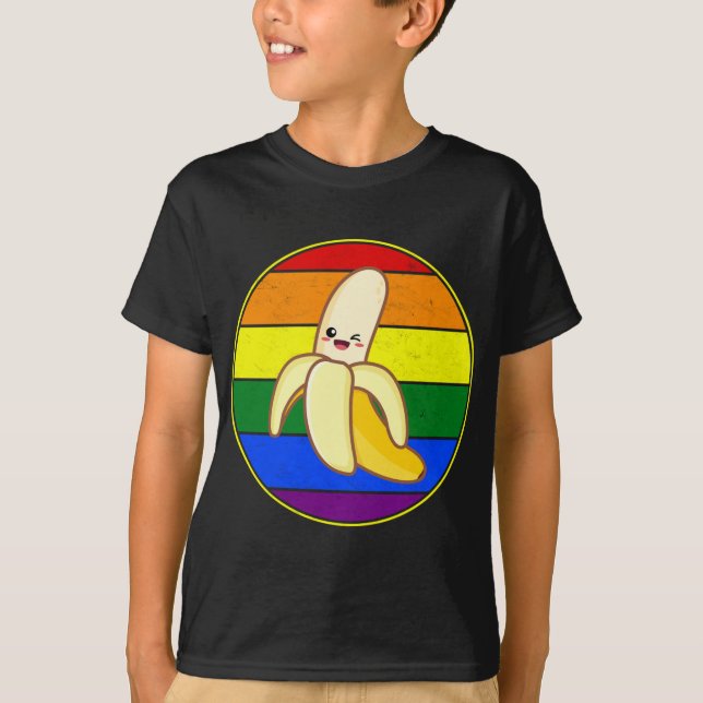 Cute Banana Lover LGBTQ Stuffn Rainbow Kawaii Love T-Shirt (Front)