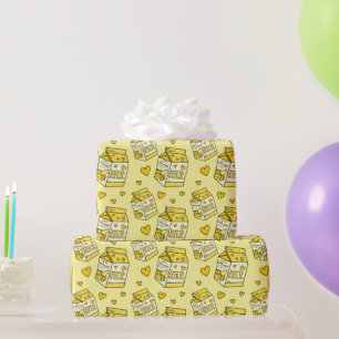 Cute Banana Milk Yellow Wrapping Paper