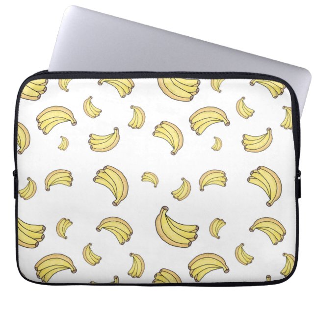 Cute Banana Pattern | Hand Drawn Banana Aesthetic  Laptop Sleeve (Front)