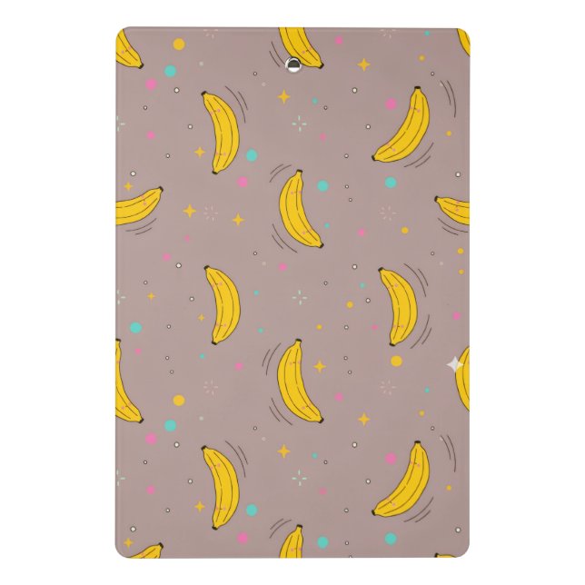 Cute Banana Pattern Mini Clipboard (Back)