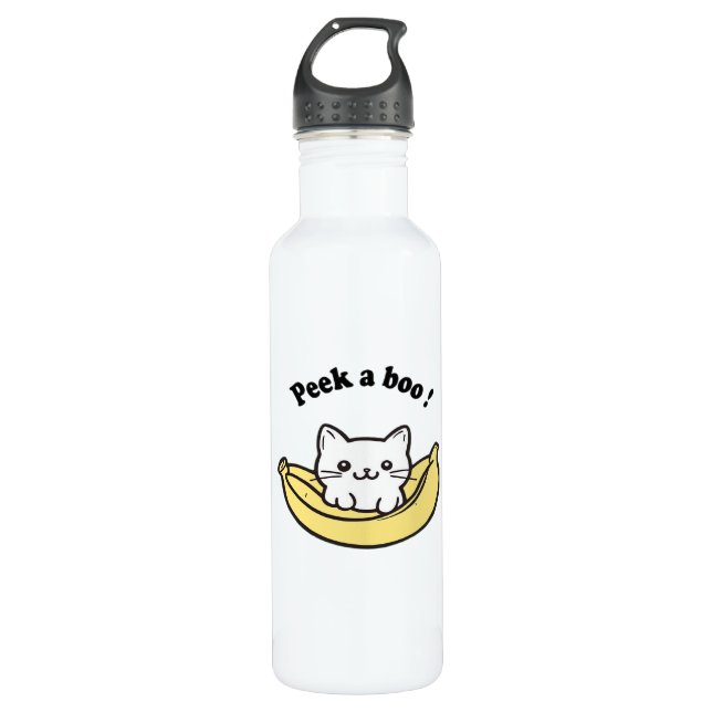 Cute , Banana, Peekaboo !, Japan, , Kitten 710 Ml Water Bottle (Front)