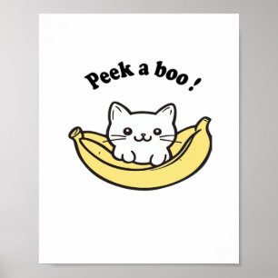 Cute , Banana, Peekaboo !, Japan, , Kitten Poster