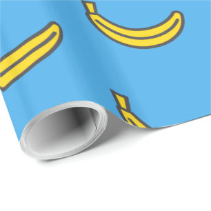 Cute Banana Print Fun Summer Party Pattern Wrapping Paper