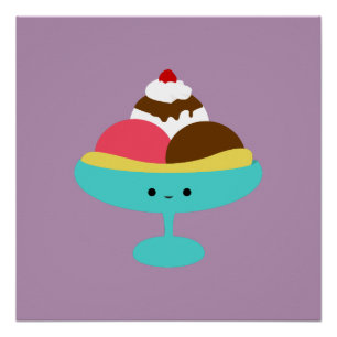 Cute Banana Split Poster