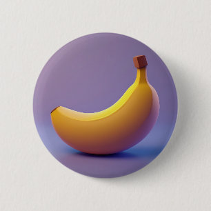 Cute Banana with a Purple Background 6 Cm Round Badge