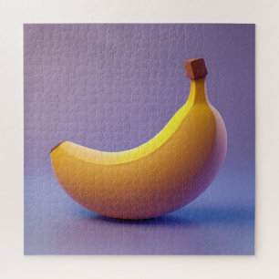 Cute Banana with a Purple Background Jigsaw Puzzle