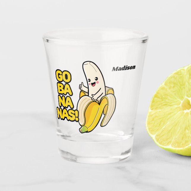 Cute Bananas custom name Shot Glass (Front)