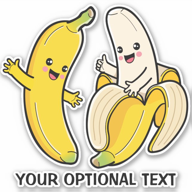 Cute Bananas custom text stickers (Front)