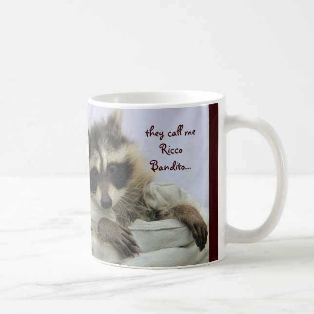 Cute Bandit Racoon, Stealing your heart Mug (Right)