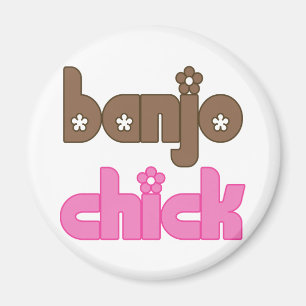 Cute Banjo Music Chick Magnet