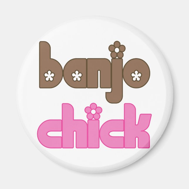 Cute Banjo Music Chick Magnet (Front)
