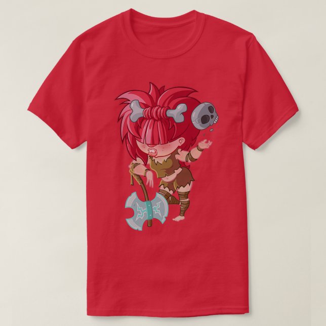 Cute Barbarian Girl Savage T-Shirt (Design Front)