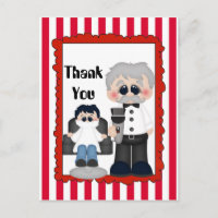 Cute Barber Shop Thank you postcard
