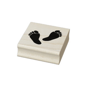 Cute Barefoot Feet 2 Inch Square Ink Stamp