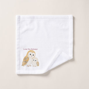 Cute Barn Owl Wash Cloth