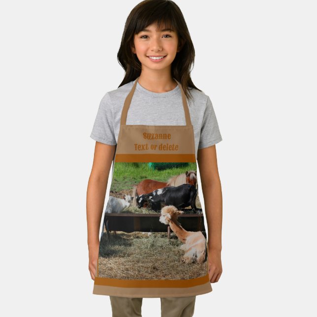 Cute Barnyard Farm Animal Breakfast Personalised Apron (Insitu)