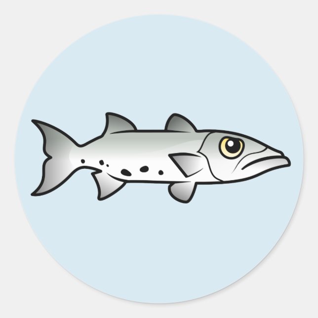Cute Barracuda Classic Round Sticker (Front)