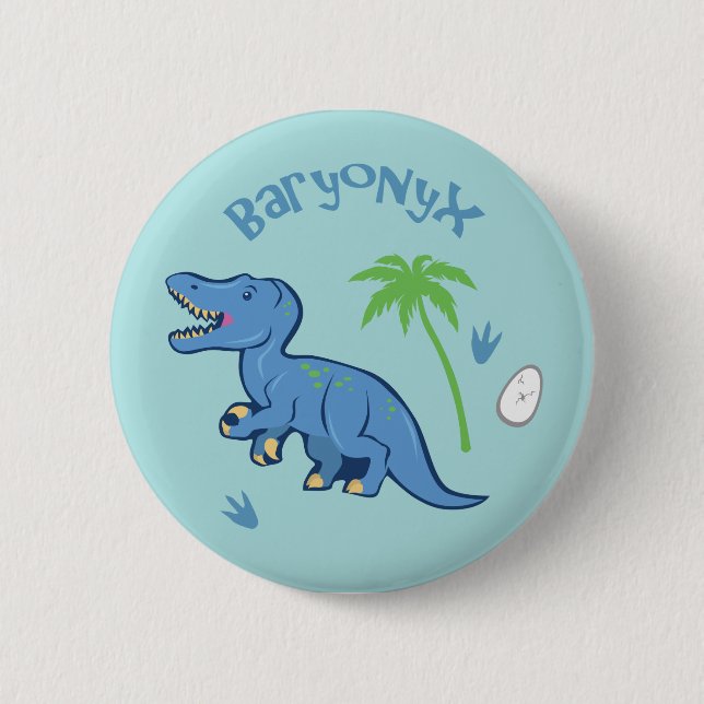 Cute Baryonyx 6 Cm Round Badge (Front)