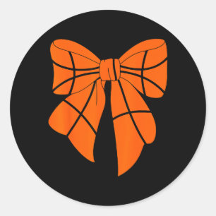 Cute Basball Coquette Bow For Women Basball Mum Classic Round Sticker