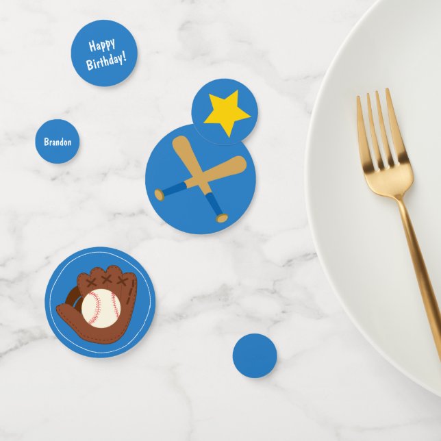 Cute Baseball Boy Birthday Confetti (Group)
