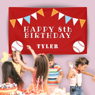 Cute Baseball Bunting Flags Kids Birthday Party Banner