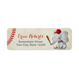 Cute Baseball Elephant Boy Vintage