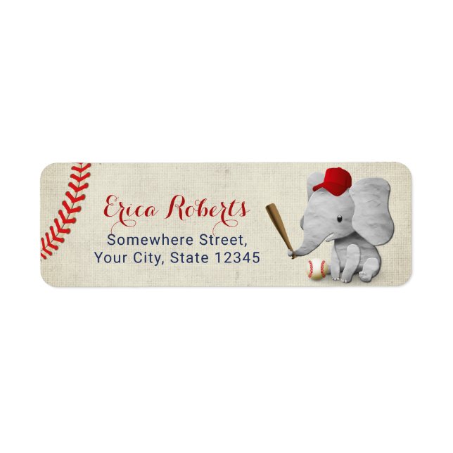 Cute Baseball Elephant Boy Vintage (Front)