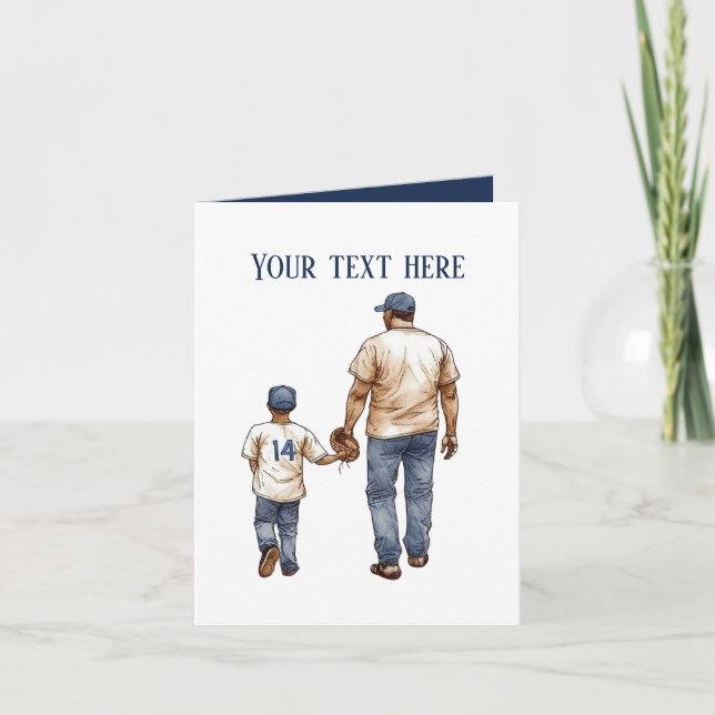 Cute Baseball Father Son add message  Card (Front)