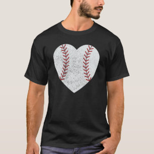 Cute Baseball Heart For Baseball Player Coach Mum T-Shirt