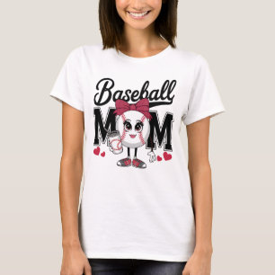 Cute Baseball Mum Coquette T-Shirt
